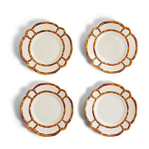 Two's Company Set of 4 Bamboo Touch Dinner Plate - Image 5