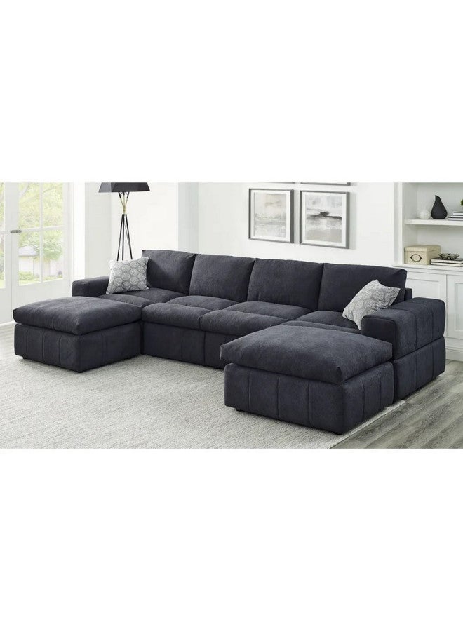 Al Home 6 Seater L-Shape Sofa 300×150×95×85 Cm - Grey - Image 1