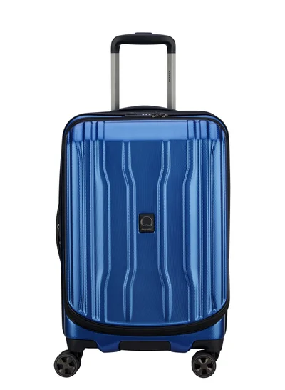 DELSEY Paris Cruise 58cm Hardcase 4 Double Wheel Cabin Luggage Trolley Blue
