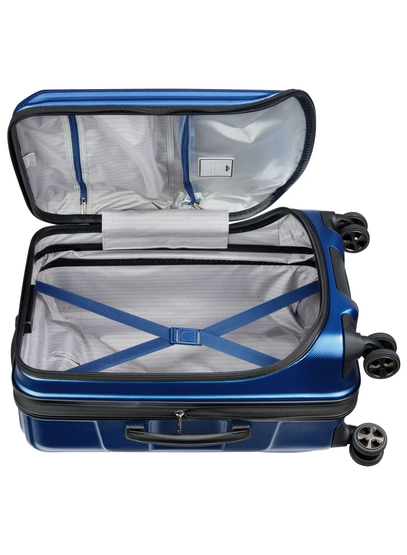 DELSEY Paris Cruise 58cm Hardcase 4 Double Wheel Cabin Luggage Trolley Blue
