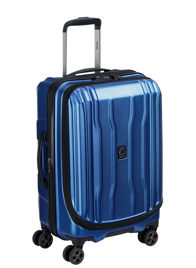 DELSEY Paris Cruise 58cm Hardcase 4 Double Wheel Cabin Luggage Trolley Blue