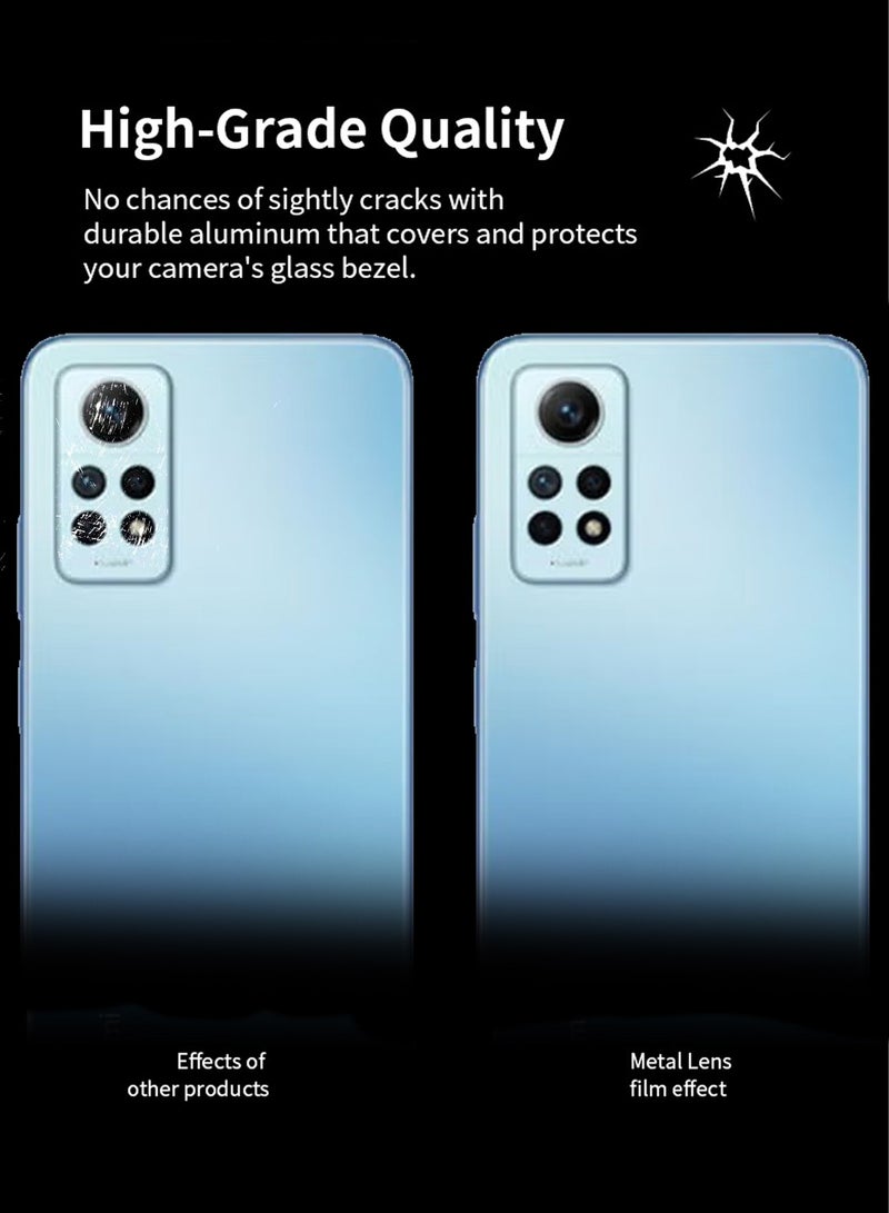 X-level Redmi Note 12 Pro 4G Camera Len protector Styling with Easy Install Phone Camera Lens Protection Film, Aluminium Frame Tough Protective Back Cover Sticker  - Image 2