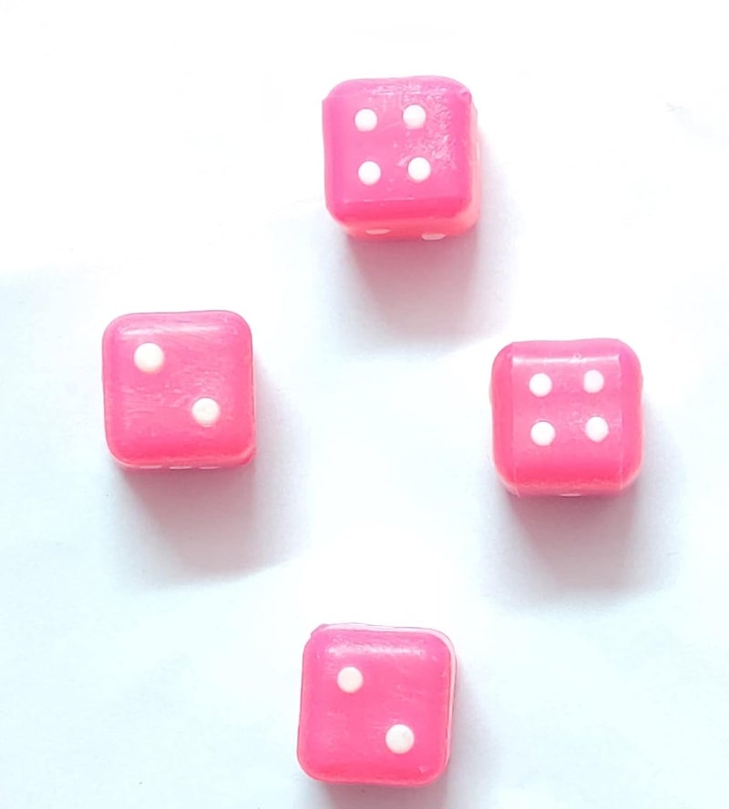 PMK E Store Six Sided 16mm Very Big Size Multi Color Dice or Die for Playing Board Games and Poker Chip Set Games||Playing dice Big Size|| Pack of (Pink 4 Piece 16mm) - Image 2