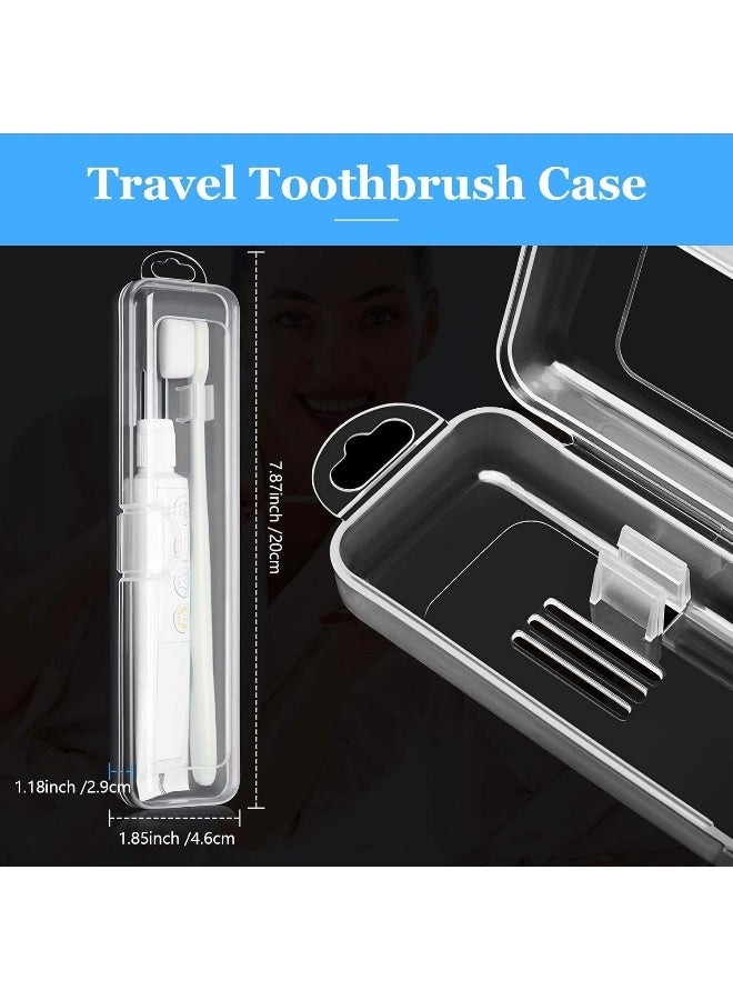 Patelai 2 Pack Travel Size Toothbrush Case Holder Portable Clear Toothbrush and Toothpaste Storage Container Hard Plastic Transparent Carrying Box for Traveling - Image 2