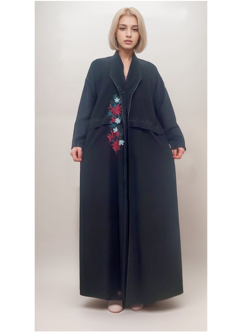 Black linen abaya with Harry embroidery on the chest - pzsku/Z6861DAE54537BFAECEACZ/45/_/1727692701/f602d62d-8d58-4cf1-a929-f4e95b8b986c