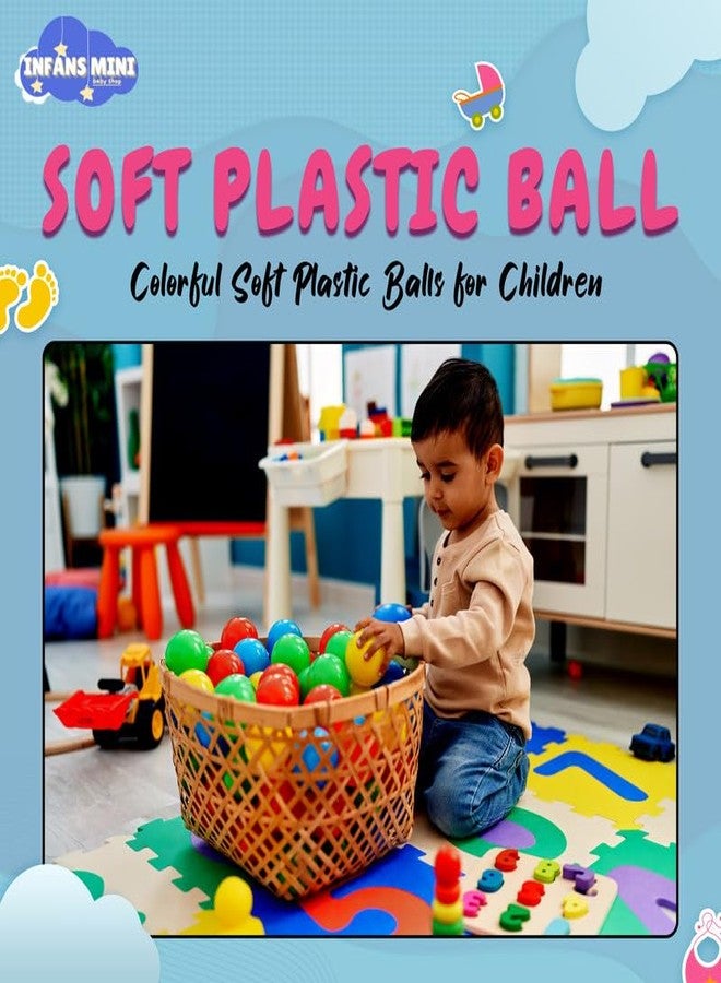 Infans Mini كرات بلاستيكية ناعمة للأطفال من إنفانز ميني، 6 سم، مناسبة لأحواض السباحة والمحيطات، بدون حواف حادة، مصنوعة من بلاستيك غير سام، مناسبة لخيام وأنفاق لعب الأطفال الصغار في الأماكن المغلقة (متعددة الألوان، عبوة من 24 كرة). - Image 2