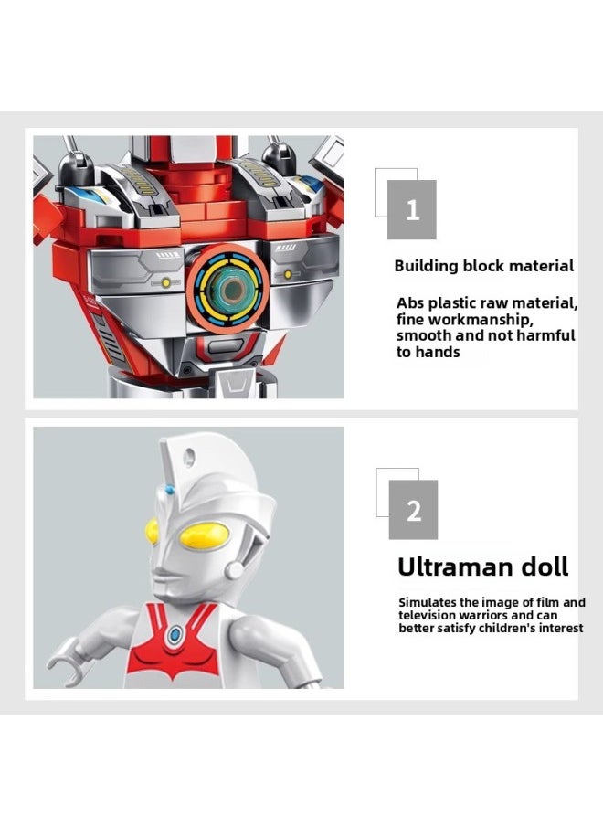 Generic - Ultraman Toy Pocket Building Blocks Doll Full Set Small Doll Blind Box Genuine Boys Assembled Model Hand-made Doll-Color:The Third Pop-up Flash Model (12 Pieces Are Not Repeated) - Image 1