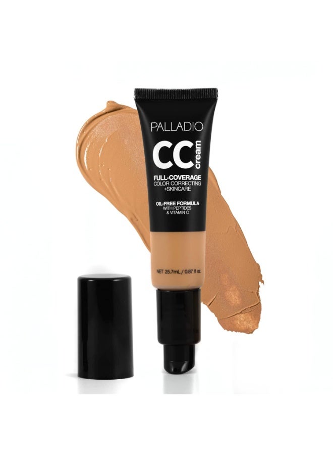 بالاديو كريم CC مصحح اللون بتركيبة تغطية كاملة – خالٍ من الزيوت مع الببتيدات وفيتامين C – لتصحيح الاحمرار وتوحيد لون البشرة – تغطية قابلة للبناء – ريتش 50N - Image 5