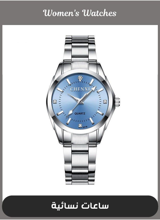 Chenxi - Lady's Classic Wrist Watch Silver Light Blue - Image 1