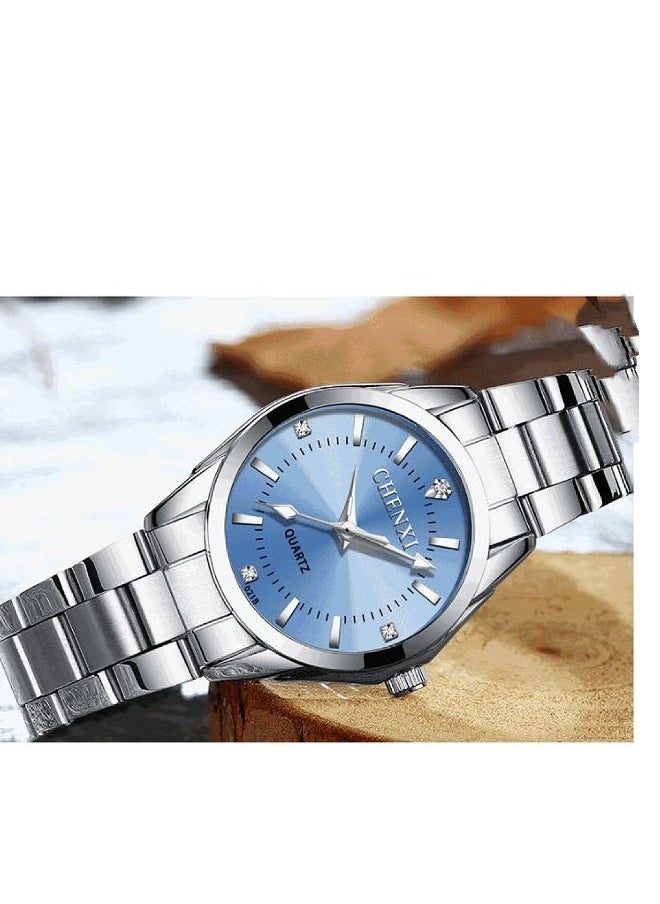 Chenxi - Lady's Classic Wrist Watch Silver Light Blue - Image 1