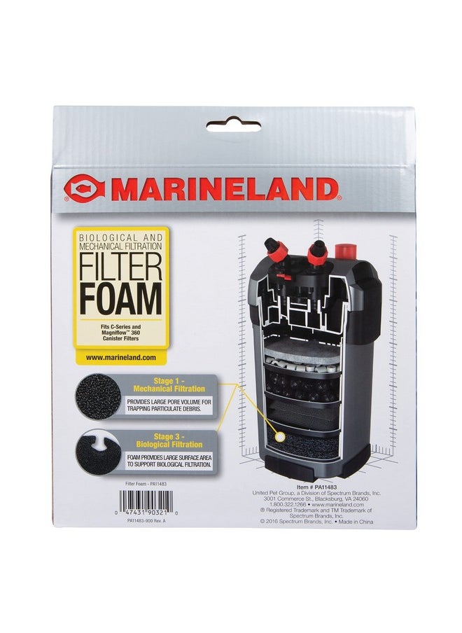 MarineLand - Filter Foam, 2 Count, Supports Biological And Mechanical Aquarium Filtration, RiteSize T, Fits CSeries And Magniflow 360 And 400 Canister Filters - Image 1