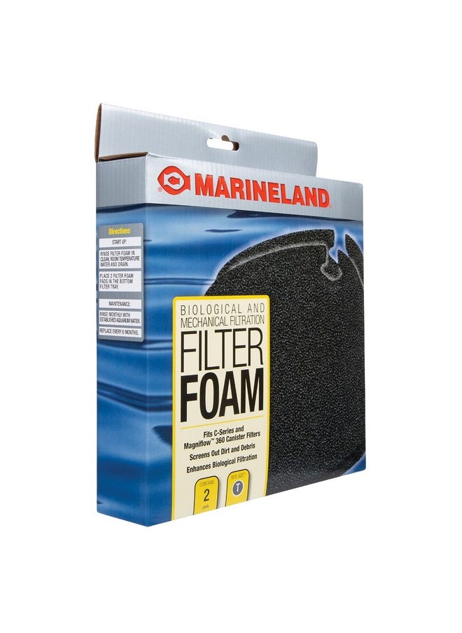 MarineLand - Filter Foam, 2 Count, Supports Biological And Mechanical Aquarium Filtration, RiteSize T, Fits CSeries And Magniflow 360 And 400 Canister Filters - Image 1