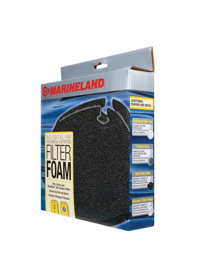 MarineLand - Filter Foam, 2 Count, Supports Biological And Mechanical Aquarium Filtration, RiteSize T, Fits CSeries And Magniflow 360 And 400 Canister Filters - Image 1