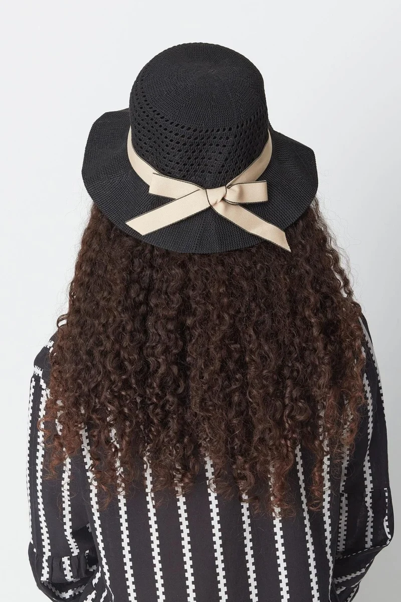 سي اند سيتي Mercerized Beach Hat T24740-14 Black