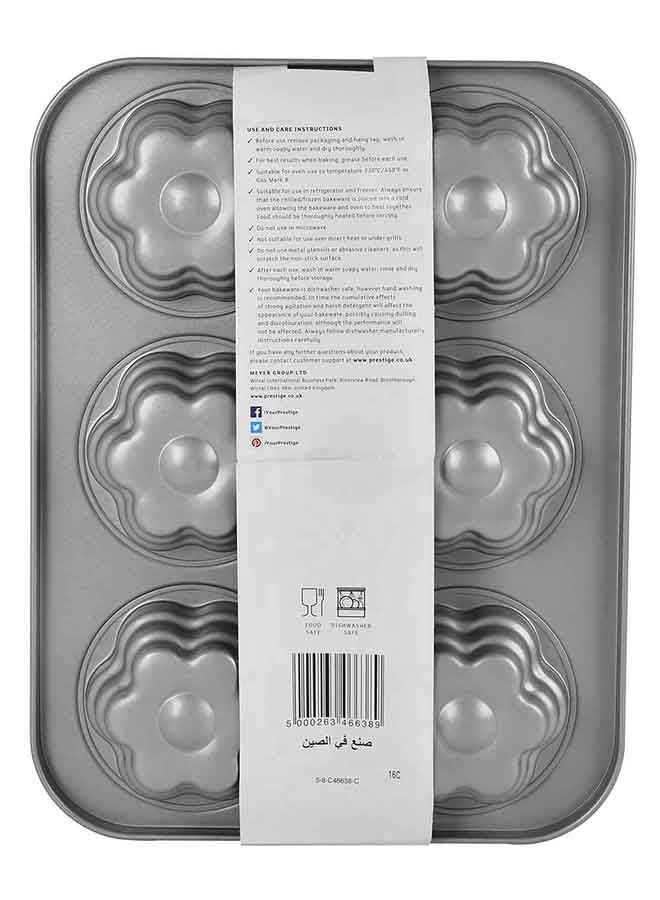 Prestige Bakemaster 2 Flower Cakelette Pan Grey 34.6 x 26.2 x 4.5cm - Image 2