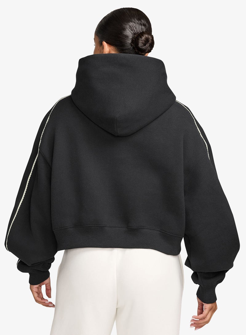 Nike Studio Fleece Cropped Scallop Hoodie - Image 2