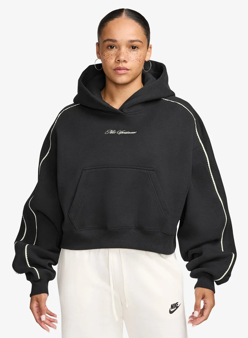 Nike Studio Fleece Cropped Scallop Hoodie
