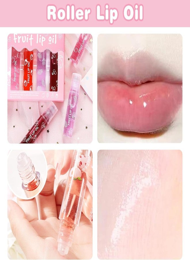 PIKFOS Lip Oil Set Roll On Lip Gloss Set Fruity Flavors Lip Balm Liquid Lipstick Moisturizing Lip Glow Oil Lip Care For Girls Women, Fruit Flavour Lip Balm Lip Care Set for Long-Lasting Nourishing Lips - Image 4