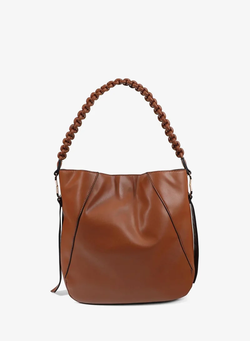 Lola Casademunt Braided Handle Faux Leather Shopper