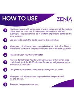 zenia Indigo Powder Hair & Beard Dye Color | 100 Grams (3.5 ounce) | 100% Natural Hair Dye | Color Hair to Black Naturally | 100% Pure | No Preservatives  - Image 5