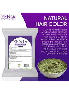 zenia Indigo Powder Hair & Beard Dye Color | 100 Grams (3.5 ounce) | 100% Natural Hair Dye | Color Hair to Black Naturally | 100% Pure | No Preservatives  - Image 4