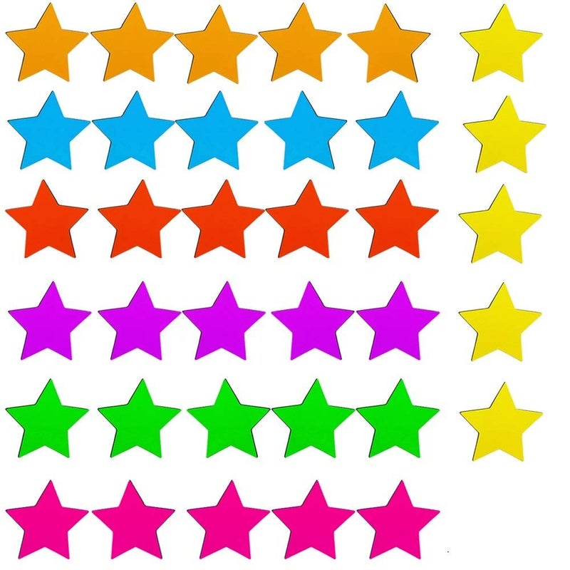 STARUBY Refrigerator Magnets 35-Pack Star Fridge Magnets Cute Colorful Functional Magnets for Office, Kitchen, Refrigerator, Whiteboard Magnet Set - Image 1