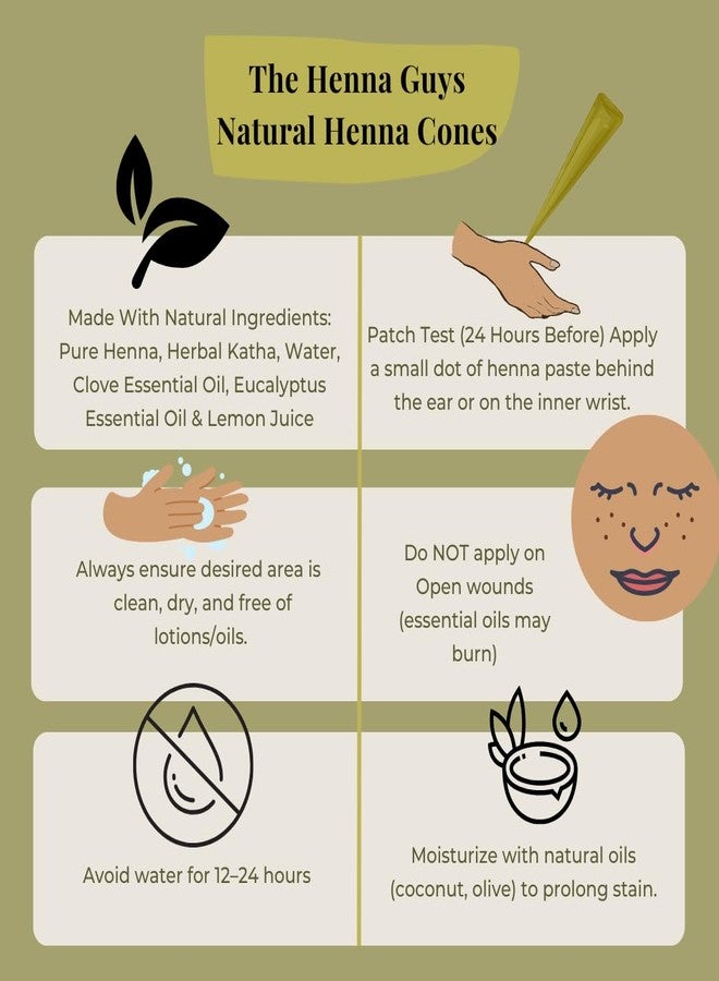 The Henna Guys أقماع الحناء الجاهزة للاستخدام من الحناء 100% طبيعي لتلوين الشعر باللون البني المحمر - مثالي لتلوين الشعر في البقع (عبوة 3)  - Image 2