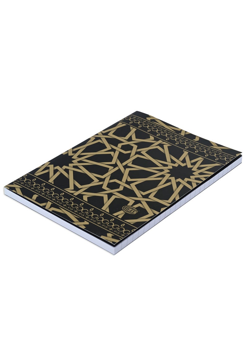 FIS FIS® Notebook Soft Cover, A5 Size(14.8x21cm), 2 Quire, 192 Pages, 96 Sheets, Single Line Ruling, Golden/Black, Packet of 5 Pieces, Design 10 - FSNBSCA5GLBK10  - Image 3