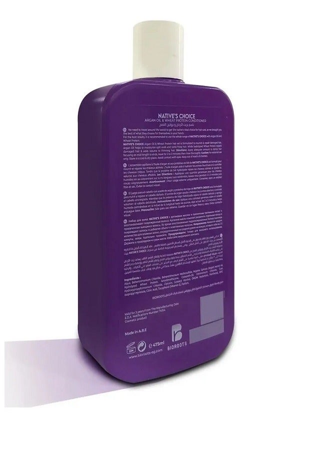 NATIVES CHOICE Conditioner With Argan Oil & Wheat Protein – 475ml - Image 2