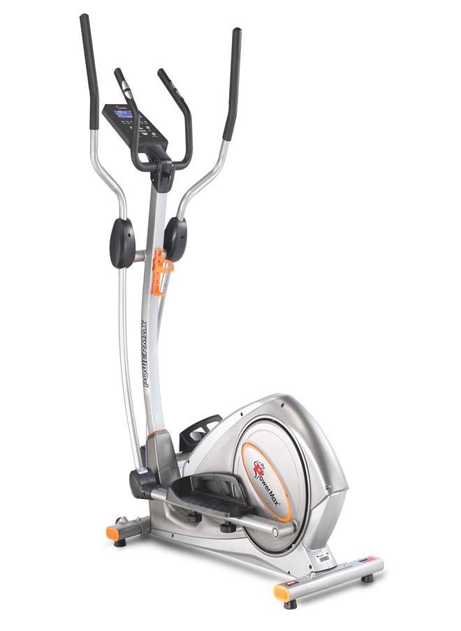 PowerMax Fitness Fitness Eh-750 Elliptical Cross Trainer Home Gym Workout Machine [Water Bottle Cage, Lcd Display, Heart Rate Sensor, Anti Slip Pedal & 32 Level Resistance, Flywheel: 9Kg] For Cardio Training  - Image 1