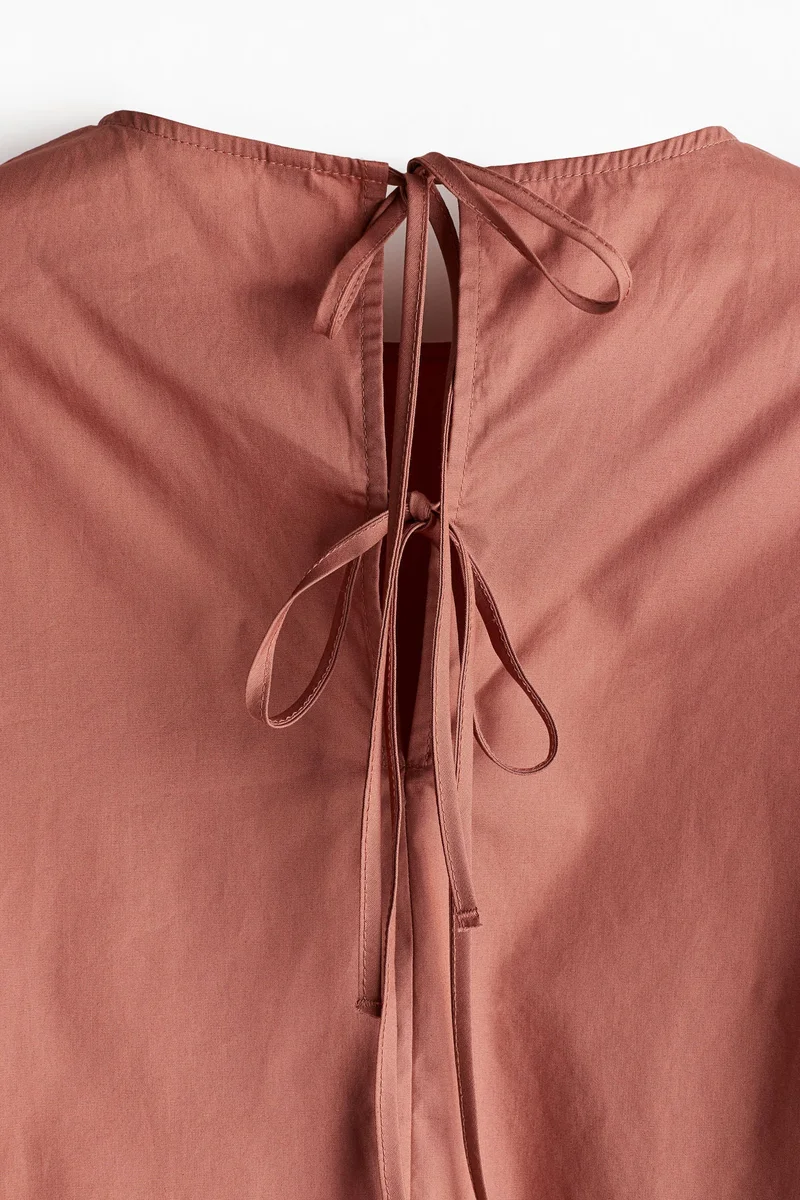 H&M Tie-Detail Cotton Blouse