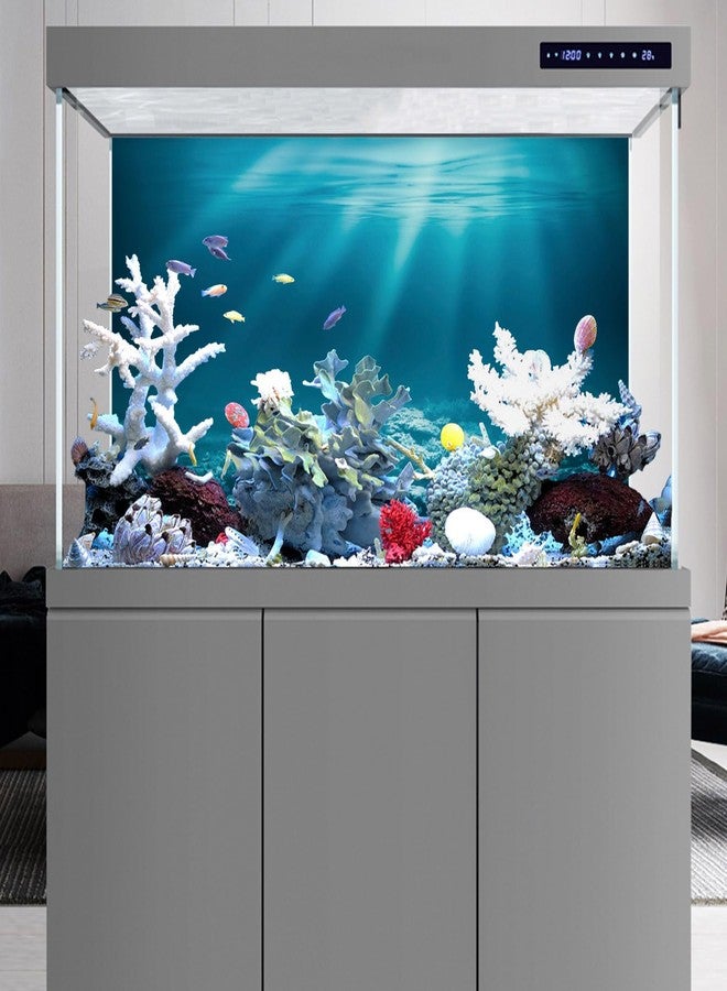 AWERT 30x18 inches Undersea Theme Aquarium Background Sunshine Underwater World Fish Tank Background Durable Polyester Background - Image 5