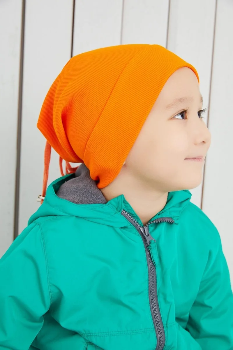 Babygiz Boy's Orange Hat Beanie Handmade Cotton Camisole