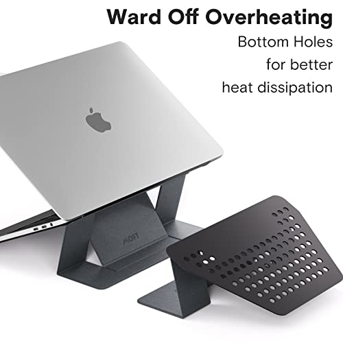 MOFT Laptop Stand for Desk, Stick-On Computer Stand with Dual-Angle, Ergonomic Laptop Riser Holder for Travel, Foldable & Portable MacBook Stand Fits 11.6"-16" Laptops, Starry Grey - Image 4
