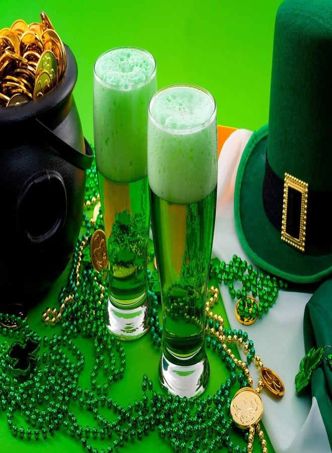 GIFTEXPRESS 12pc Green Bead Necklaces with Shamrocks, Green Shamrock Beads Necklaces - St Patricks Day Irish Clover Bead Necklace Party Favors Pack - Image 2
