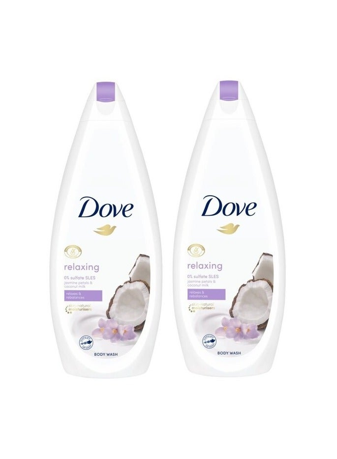 Dove Relaxing Jasmine and Coconut Milk Body Wash 2 x 500ml