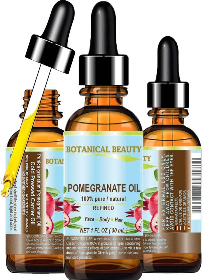 Botanical Beauty POMEGRANATE OIL 100% Pure Natural Refined Cold-pressed Carrier oil 1 Fl oz 30 ml for Face, Skin, Body, Hair, Lip, Nails. Rich in vitamin C - Image 1