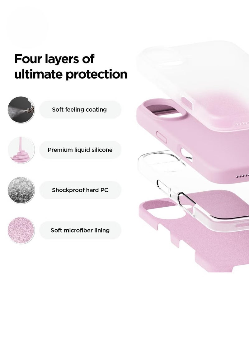 ELTRAZONE Hot Pink Liquid Silicone Case for iPhone 16 Plus – Slim Shockproof Full Body Protection with Soft Microfiber Lining - Image 3