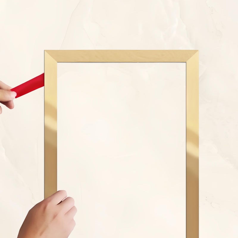 RODENET Mirror Gold Molding Trim (16.4ft x 1.2inch) Peel and Stick Trim Glossy Finish Self-Adhesive Stainless Steel DIY Accent for Mirror Frame,Wall,Ceiling,Floor,Door,Window,Furniture Edges - Image 1