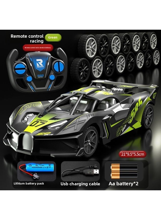 Boy's Remote Control Car Hand-Controlled Drift Car Drift Fast Mini Simulation Wireless Racing Boy's Toy-Color:21cm-by Gardener Sports Car (black And Green)-Scale:Recommended [signal Upgrade/long Distance/multiple Units To Play Without Cross-frequency/two Sets Of Lithium Batteries] Battery Life Is About 60 Points  - Image 1