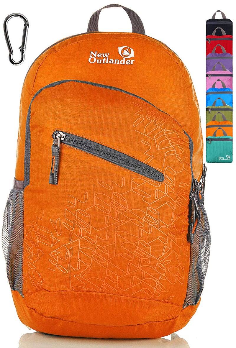 Outlander Packable Handy Lightweight Travel Hiking Backpack Daypack-Orange - Image 5