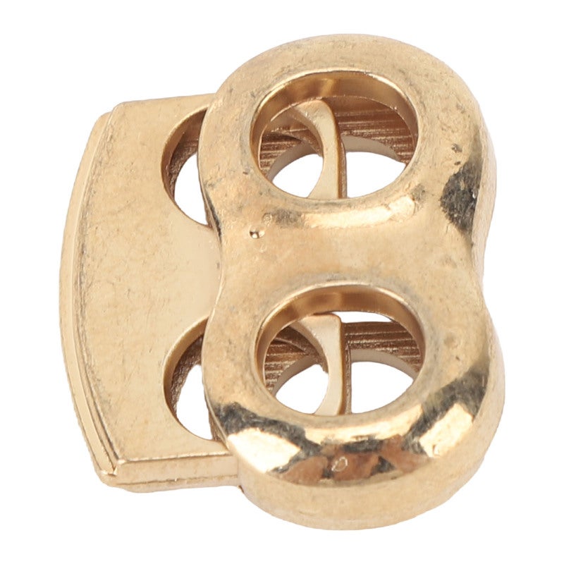 Cord Lock: 10PCS Gold Alloy Spring Loading Design - Rustproof Smooth Double Hole Cord Stopper for Sportswear Backpacks Camping Gear Accessories - Image 4