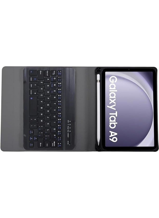 Generic - Keyboard Case Compatible with Samsung Galaxy Tab A9 plus+ 11 SM-X210/X216/X218 Slim PU Cover Detachable Wireless Galaxy Tab A9 Tablet Keyboard Case with Pen Holder - Image 1