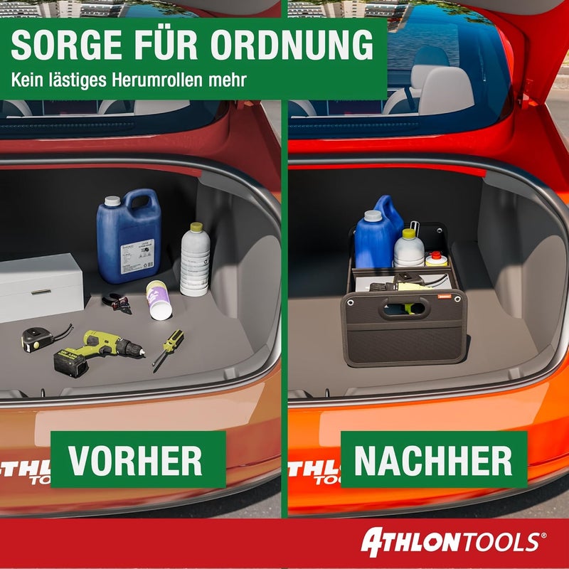ATHLON TOOLS Foldable Car Boot Organiser - Compact and Reinforced Storage Box - Image 4