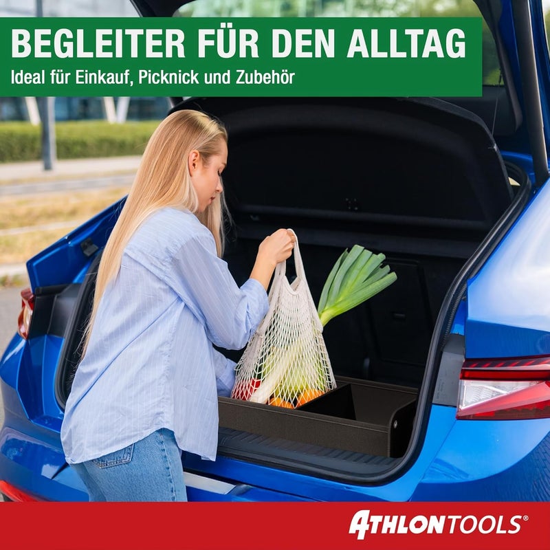 ATHLON TOOLS Foldable Car Boot Organiser - Compact and Reinforced Storage Box - Image 2