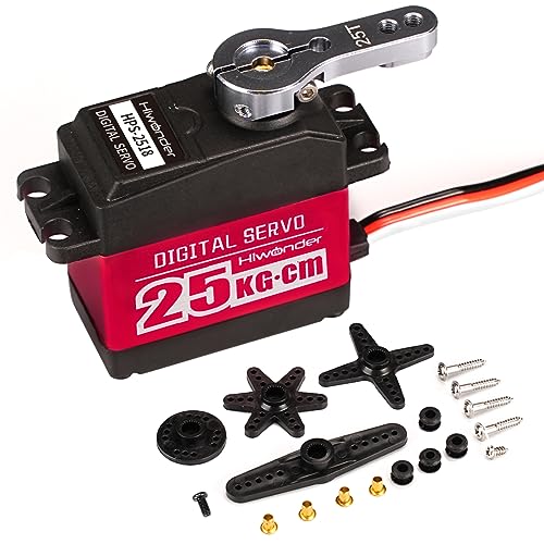 HIWONDER 25KG Servo High Torque Servo Motors, Waterproof Full Metal Gear Steering Servo for Robot DIY, Digital Servo with 25T Servo Horn, Control Angle 180° - Image 1