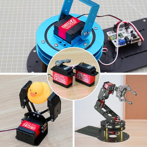 HIWONDER 25KG Servo High Torque Servo Motors, Waterproof Full Metal Gear Steering Servo for Robot DIY, Digital Servo with 25T Servo Horn, Control Angle 180° - Image 5