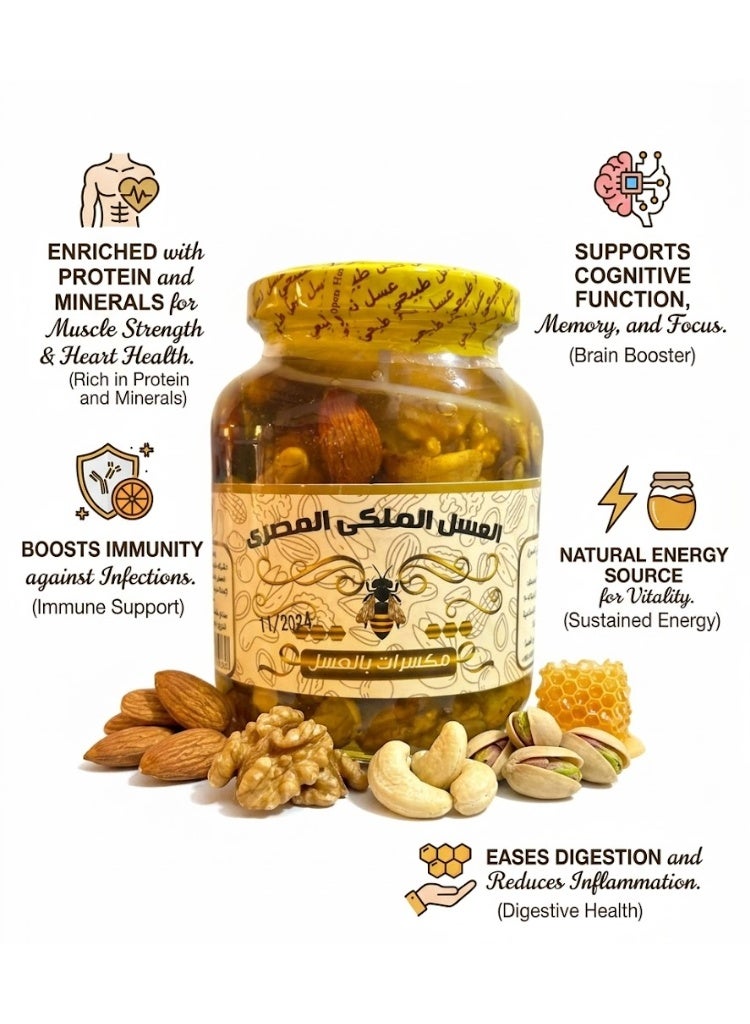 عسل رويال هاني الفاخر بالمكسرات المشكلة الإضافية – 450 جرام – طاقة طبيعية ومذاق غني بالجودة الملكية - Image 3