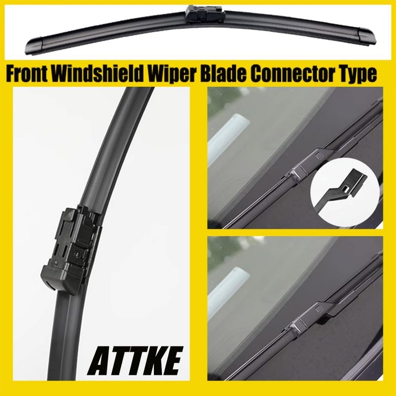 ATTKE 3 Wipers Front Windscreen Wiper Blades 26" + 16", Rear Windscreen Wiper Blades 12", for Lexus NX200t/ Lexus NX300/Lexus NX300h 2015-2021/OE Original Quality (set of 3) - Image 3