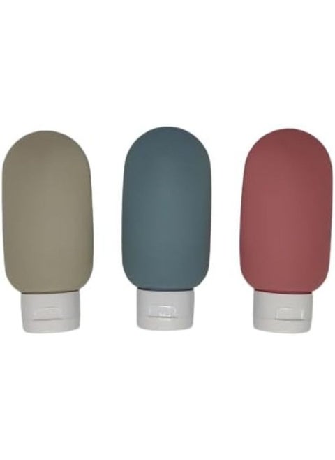 Travel Bottle Set 3pcs, 60ml Travel Bottles and Container, Small Empty Plastic Squeeze Bottles for Travel Essentials, Shampoo, Conditioner